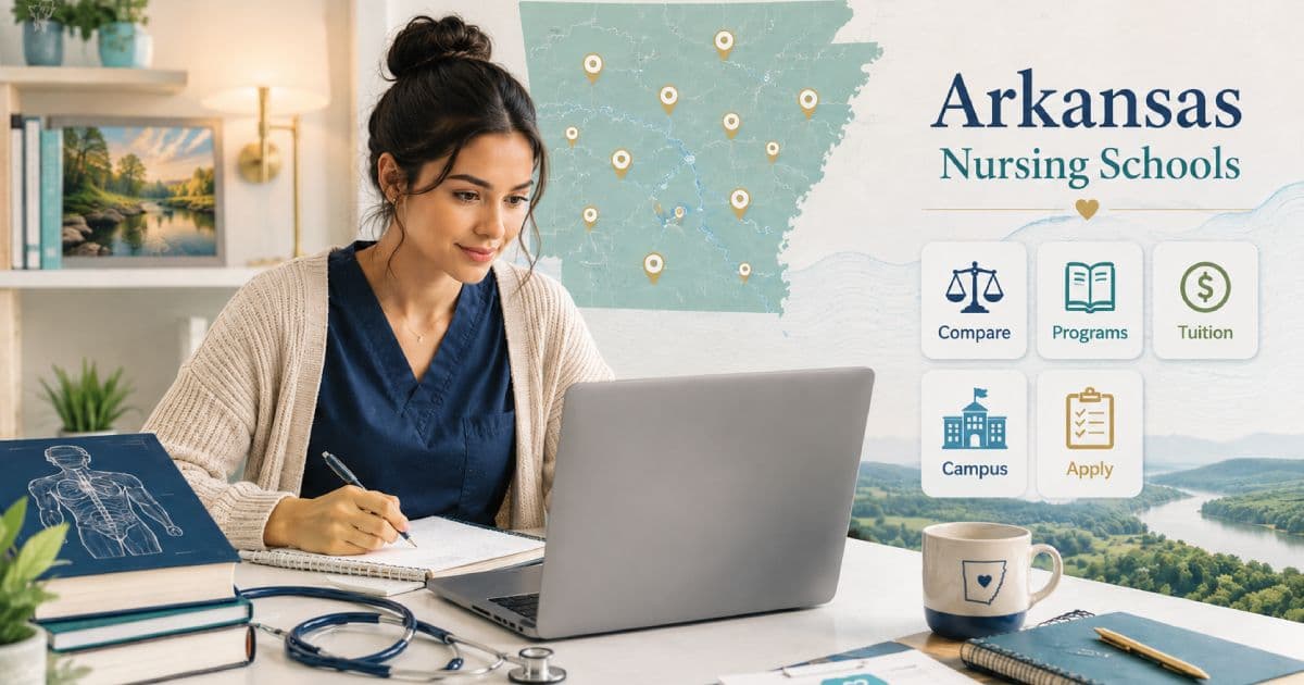 Nursing student comparing Arkansas nursing school options