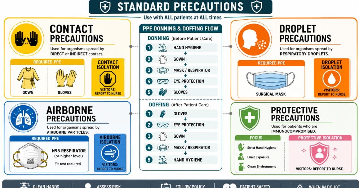 NCLEX Infection Control Precautions: PPE, Isolation & Practice Questions