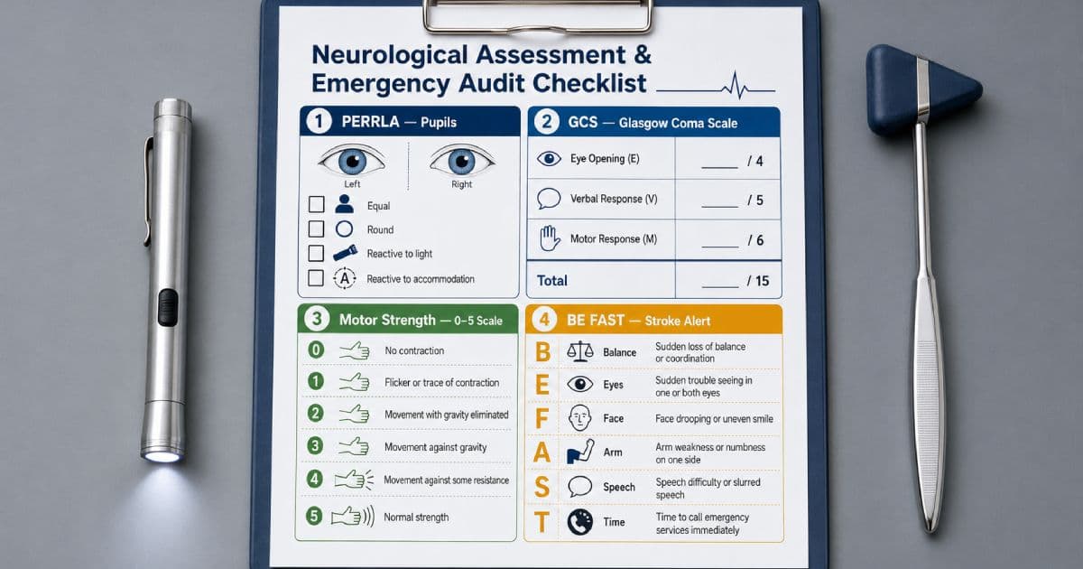 Neuro Assessment for Nurses: Pupils, Strength, GCS, and Stroke Red Flags