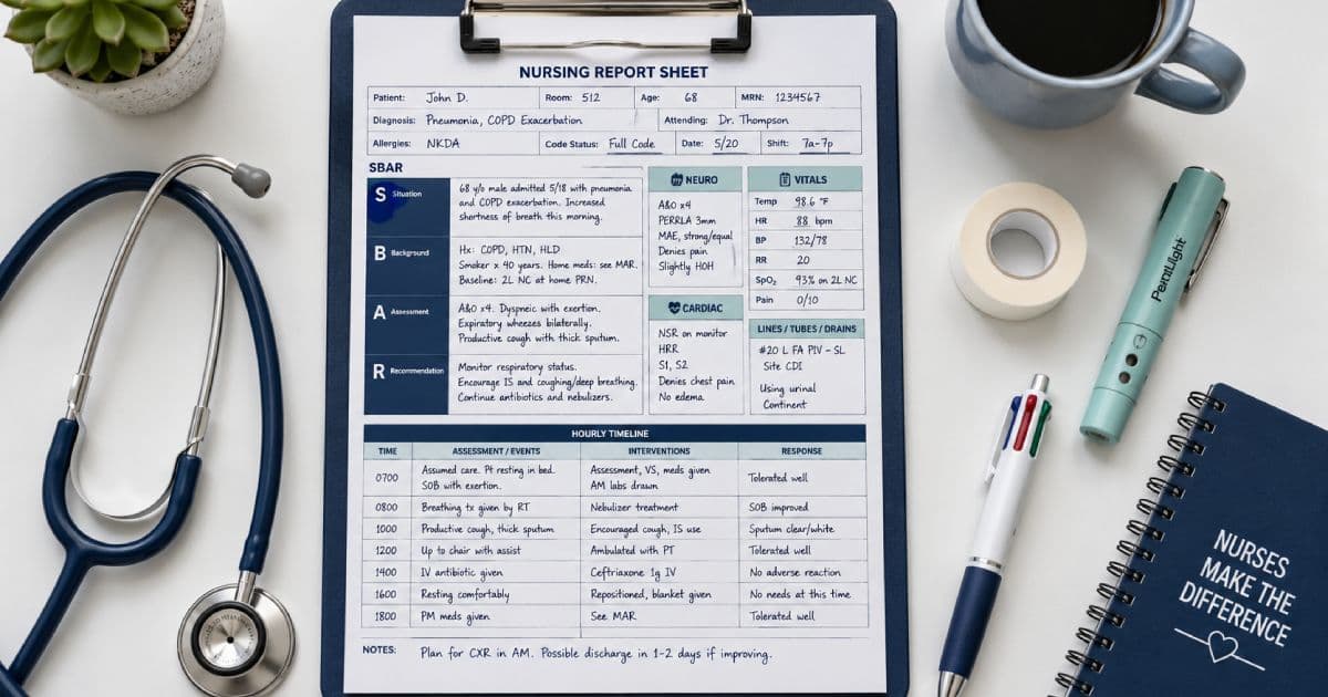 Nursing Report Sheet Template: How to Organize Your Shift