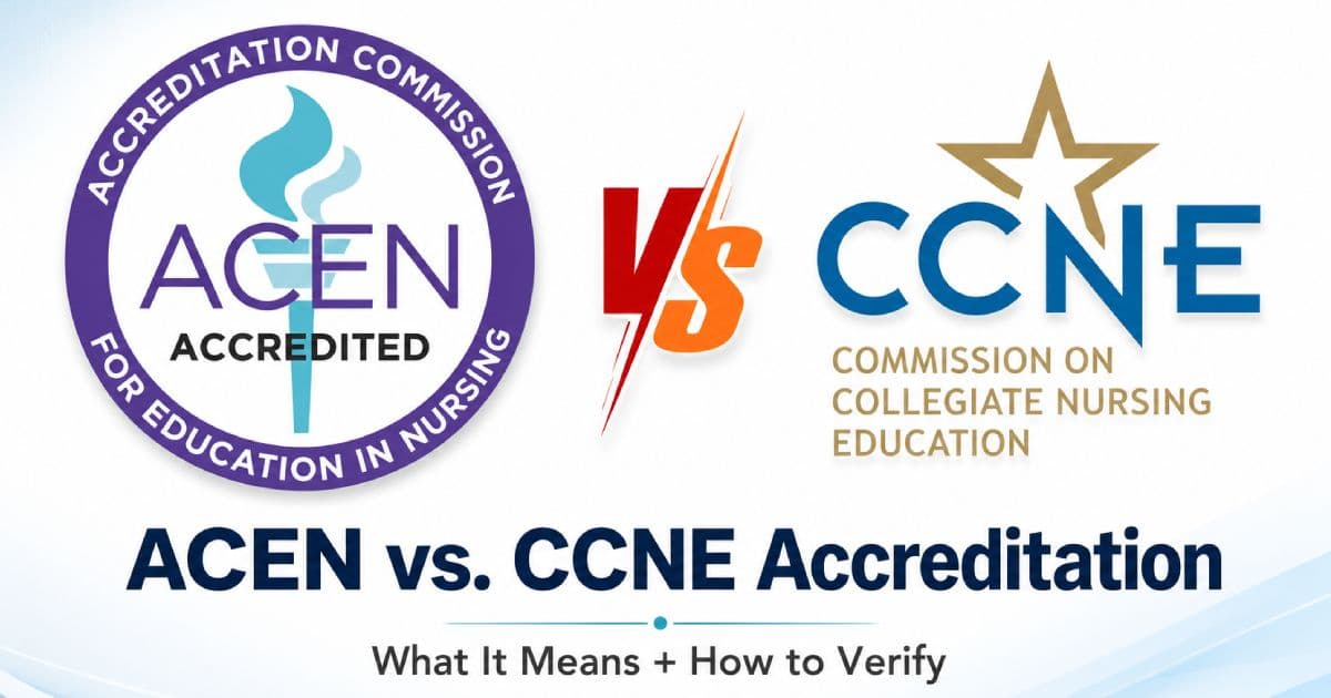 ACEN vs CCNE nursing accreditation comparison graphic