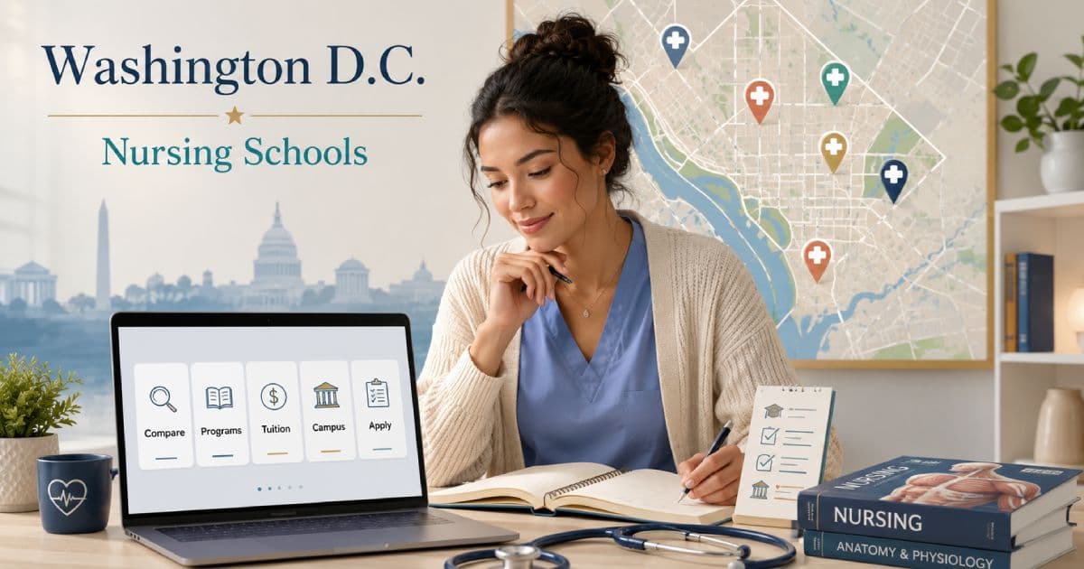 Nursing student comparing Washington D.C. nursing schools