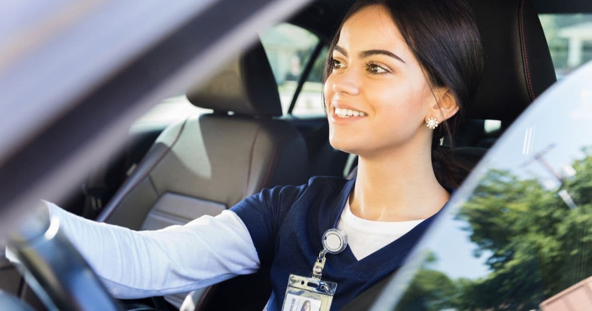 Travel nurse reviewing contract and assignment details before a new placement